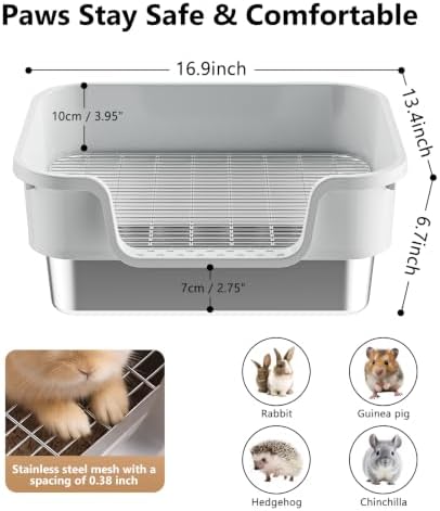 Stainless Steel Rabbit Litter Box - Image 2