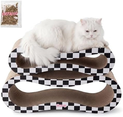 Suvi 26" Modern Cardboard Infinity 2-in-1 Lounge Bed Cat Scratcher by THELICKERSTORE
