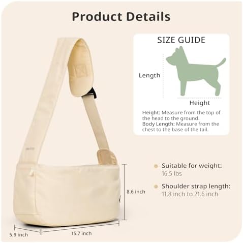 ONECUTE Dog Sling Carrier 15 lbs, Small Dog Carrier Sling - Image 2