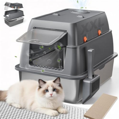 GTPLAYER XXL Stainless Steel Cat Litter Box by GTPLAYER