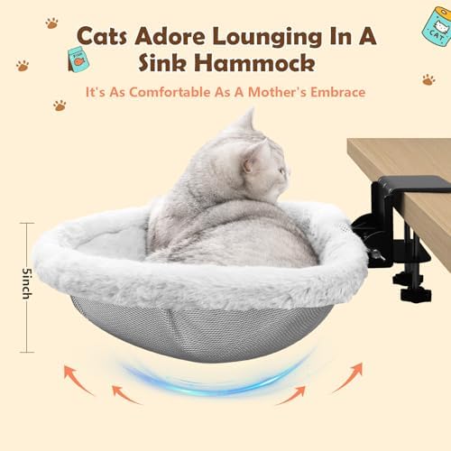Large Cat Desk Bed with Extra-Sturdy Clamp, Foldable - Image 4