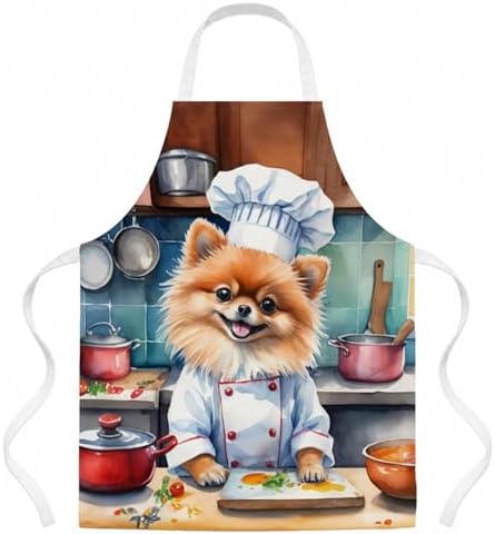 Caroline's Treasures Pomeranian The Chef Apron Cooking Kitchen Server Baking by CarolinesTreasures