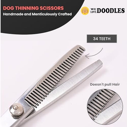 Dog Grooming Scissors Kit, Straight & Thinning Shears Set - Image 6