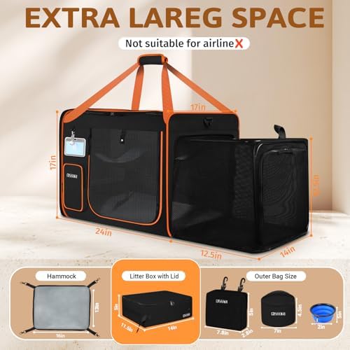 Petskd Side Expandable Extra Large Cat Carrier - Image 4