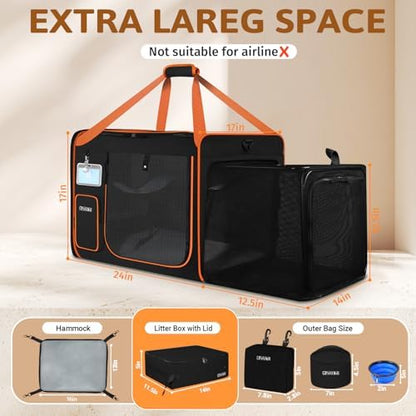 Petskd Side Expandable Extra Large Cat Carrier - Image 3