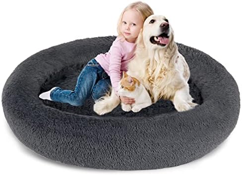 SAVFOX 54 inches Calming Donut Dog Bed by SAVFOX