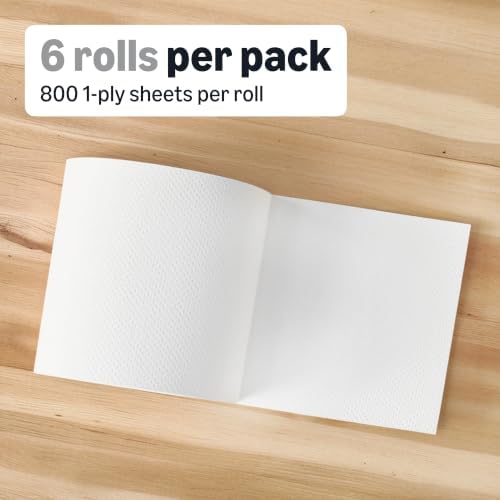 Amazon Basics 1-Ply White Hardwound Paper Towels | Bulk | High Capacity Roll | - Image 4