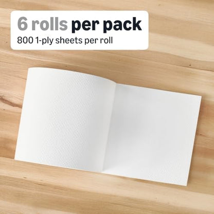Amazon Basics 1-Ply White Hardwound Paper Towels | Bulk | High Capacity Roll | - Image 4