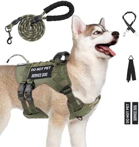 No Pull Tactical Dog Harness Medium Sized Dog, Service Dog Vest by Yungaspy