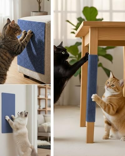 Corner & Wall Cat Scratch Mat, Self-Adhesive Trimmable Cat Scratcher, Wall - Image 4
