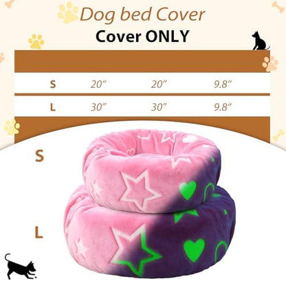 Flannel Round Replacement Dog Bed Cover Elastic Edged 20×9.8 Inch - Image 4