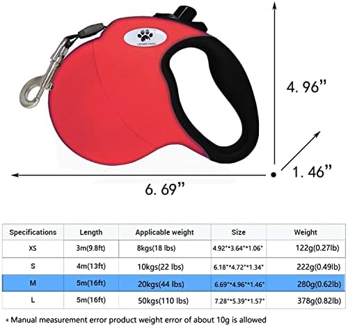 16ft Retractable Dog Leash for Medium Breed Dogs up to 44 lbs - Image 2