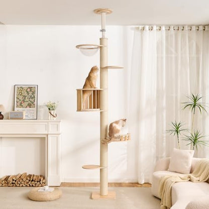 Floor to Ceiling Cat Tree, Adjustable 7.9-9.9 ft Tension Cat Tower by Kicari