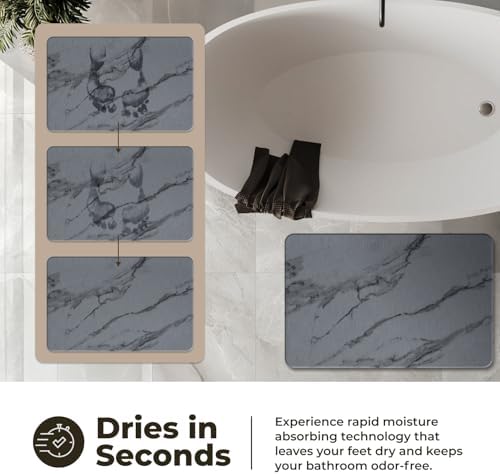 TOSORO - Stone Bath Mat Diatomaceous Earth Shower Mat Non-Slip Super Absorbent - Image 3