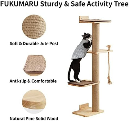 FUKUMARU Cat Scratching Activity Tree Wall Mounted - Image 3