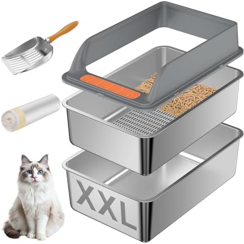 Stainless Steel Sifting Litter Box by Yoochee