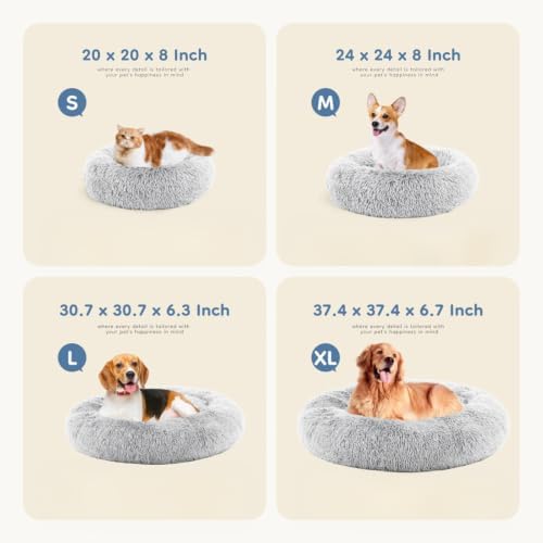 DUMOS 30.7 Inch Large Donut Dog Bed - Image 5