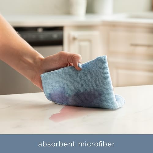 S&T INC. Microfiber Cleaning Cloth, 100 Pack, 11.5" x 11.5", Light Blue - Image 2