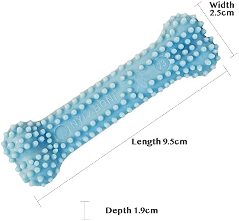 Nylabone Puppy Chew Blue Textured Teething Dog Bone - Image 3
