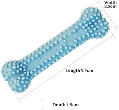 Nylabone Puppy Chew Blue Textured Teething Dog Bone - Image 3