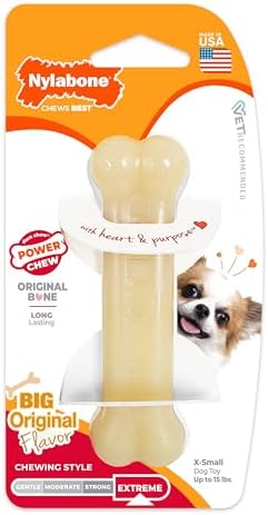Nylabone Power Chew Original Bone Dog Chew Toy, Original Flavor by Nylabone