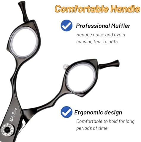 7.5in 25° Curved 56 Teeth Thinning Dog Grooming Scissors - Image 6