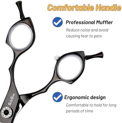 7.5in 25° Curved 56 Teeth Thinning Dog Grooming Scissors - Image 6