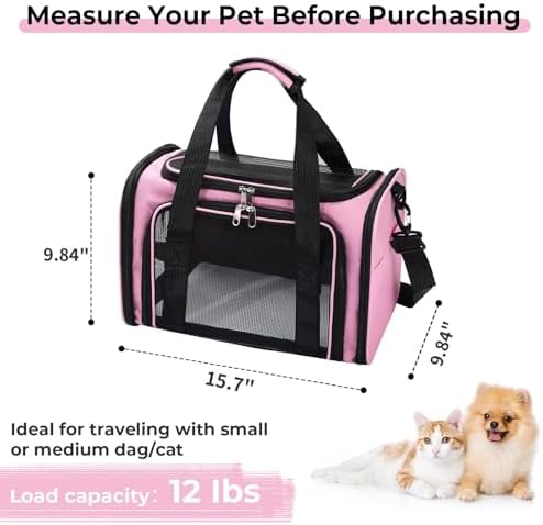Cat, Dog Carrier for Small Medium Pet Carrier, Soft Sided Dog Bag Up to 12Lbs - Image 2