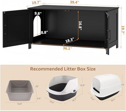Homhedy 39.4" L Cat Litter Box Enclosure - Image 4