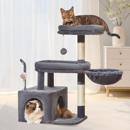 Taoqimiao 32.2in Cat Tree with Toy, Small Cat Tower by Taoqimiao