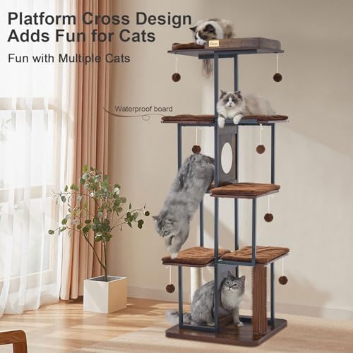 FourFurPets Large Cat Tree, 66.4" XXL Cat Tower - Image 5