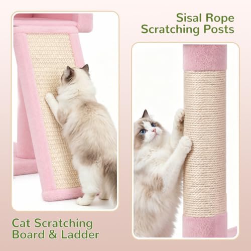 Globlazer F70 Pro Pink Heavy Duty Cat Tree Tower - Image 5