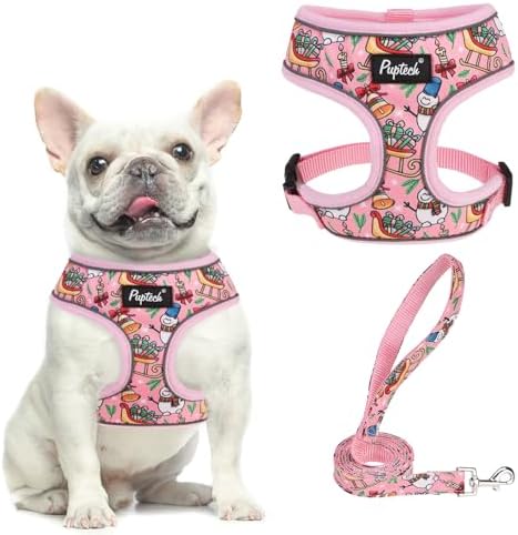PUPTECK Christmas Dog Harness and Leash Set No Pull Small Sized Dogs Puppy by PUPTECK