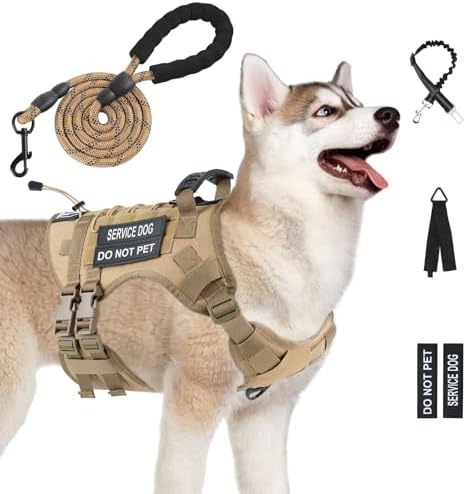 No Pull Tactical Dog Harness Medium Sized Dog, Service Dog Vest by Yungaspy