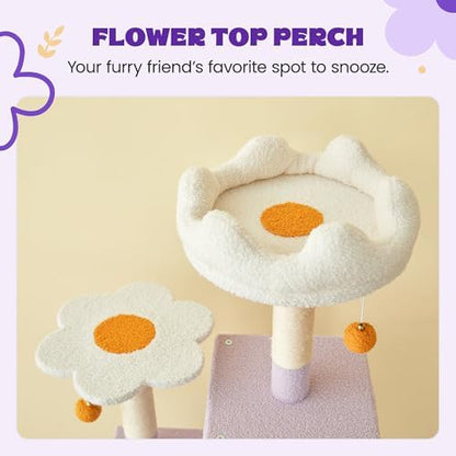 MWPO Flower Large Cat Tree, 70.1-Inch Multi-Level Tall Cat Tower - Image 4