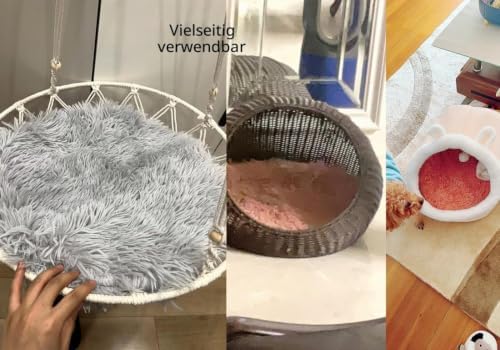 RICHRAIN Round Plush Cat Bed Insert Replacement Cat Tree Cushion - Image 6
