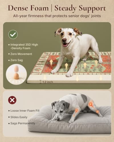 Exsnugy Dog Crate Pad, Boho Washable Dog Bed Mats - Image 4