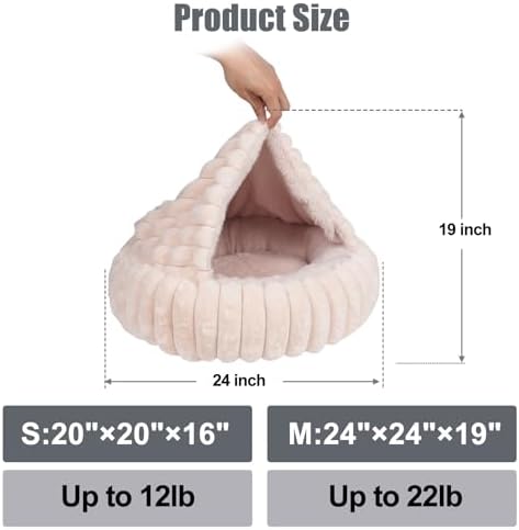 Cat Beds for Indoor Cats, 2 in 1 Cat Cave Bed Kitten Bed for Small Pets - Image 6