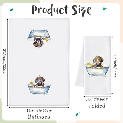 Dachshund Hand Towel, 6 Pack Soft Polyester Towels - Image 2