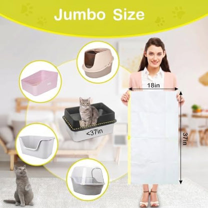 XUEPETT 24 Pack Jumbo Cat Litter Box Liners - Image 2