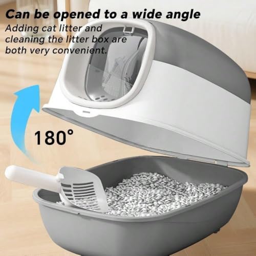 Cat Foldable Litter Box with Lid & Scoop – Middle Enclosed Anti-Splashing - Image 3