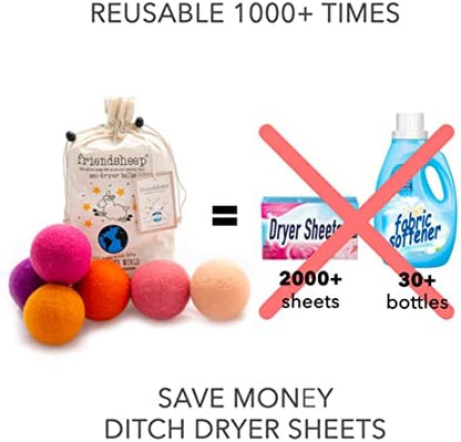 Friendsheep Wool Dryer Balls, Organic Reusable Fabric Softener Alternative - Image 3