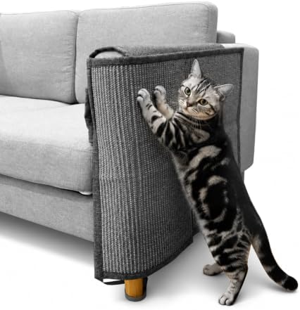 Sisal Couch Protector w/Storage Pocket, All Gray Right‑Side by Unknown