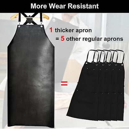 SHEOMERN Waterproof Rubber Apron, Lab Work, Dog Grooming Black - Image 3