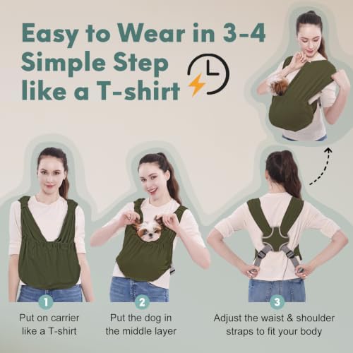 Supet Dog Sling Carrier for Small Pet, Adjustable Hands Free Front Backpack - Image 4