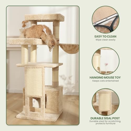 51 in Multi-Level Cat Tree Tower Space Saving Indoor Cat Playhouse - Image 3