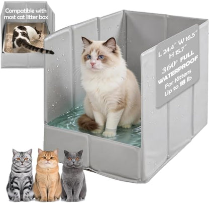 MEEXPAWS Cat Litter Box Enclosure, Foldable Waterproof Splash Guard by PETPRODUCTS