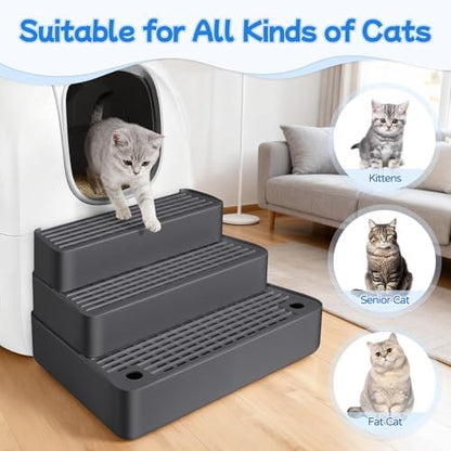 Extra Large 3 Steps Litter Box Ramp, Adjustable Cat Litter Box Step - Image 4