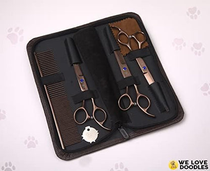 Dog Grooming Scissors Kit, 4 Pieces, Straight & Thinning Shears Set - Image 4