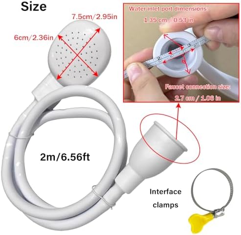 6.56FT Sink Spray Hose, Portable Rubber Sink Hose Sprayer - Image 3